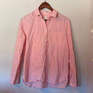 J. Crew Pink and White Striped Shirt